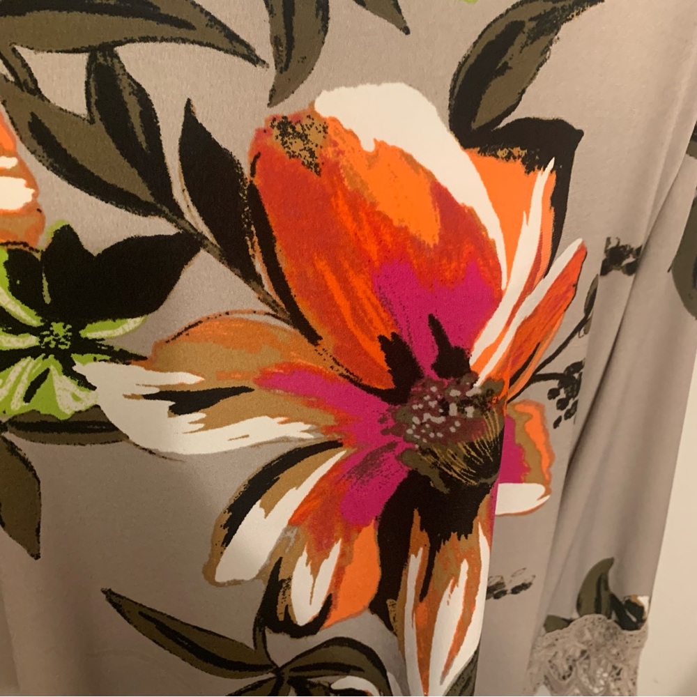 Alfani Floral Tunic 3/4 Sleeve Top Sz XL - Picture 10 of 11